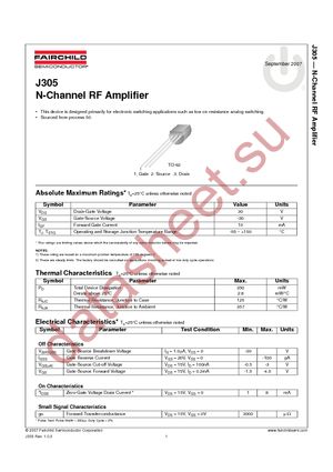 MMBFJ305 datasheet  